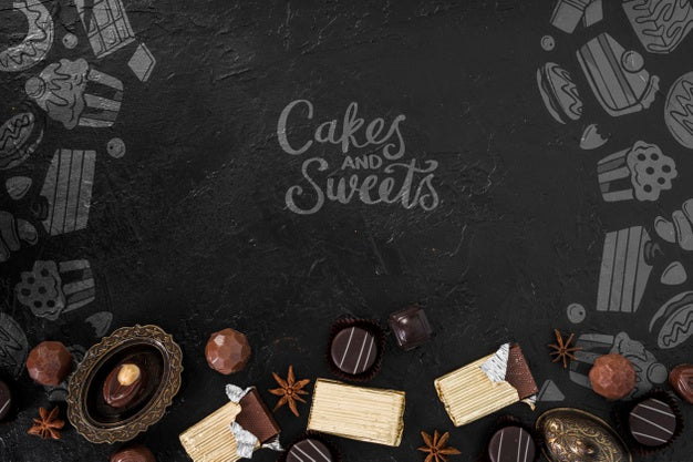 Free Cakes And Sweets Doodles With Candies Psd