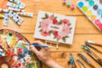 Free Canvas Mockup With Paint Materials Psd