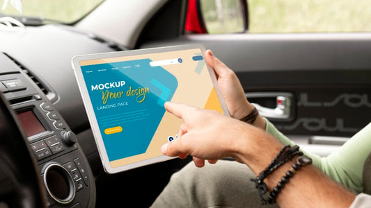 Free Car Travel Concept Mock-Up Psd