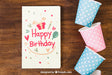 Free Card Mockup With Birthday Design Psd