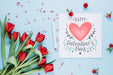 Free Card Mockup With Floral Valentines Day Concept Psd