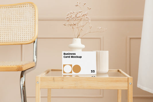 Free Card On Table Mockup