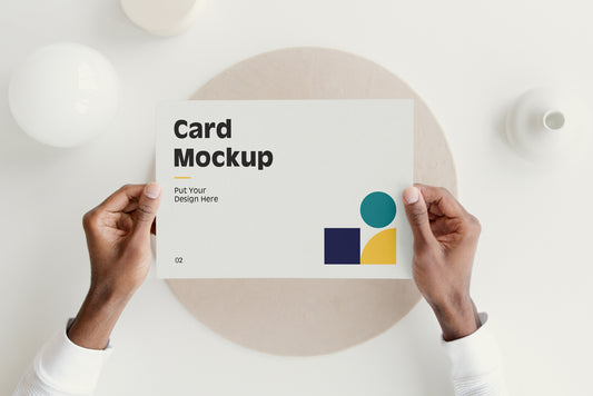 Free Card With Hands Mockup