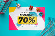 Free Card With Sale Concept Psd