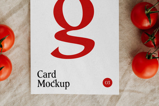 Free Card With Tomato Mockup