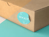 Free Cardboard Box With Sticker Mock Up Psd