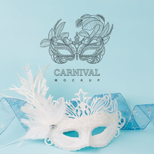 Free Carnival Mockup With Image Of Mask Psd