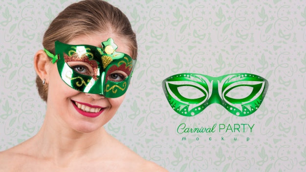 Free Carnival Mockup With Image Of Woman Psd