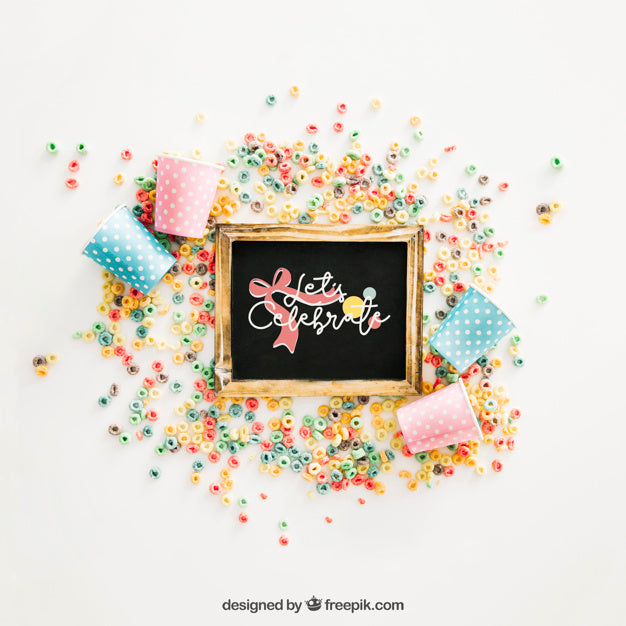 Free Chalkboard Mockup With Birthday Design Psd