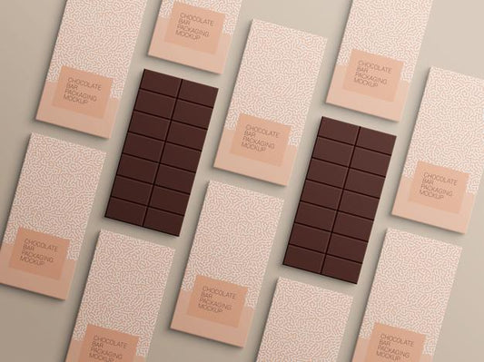 Free Chocolate Bar Wrapping Paper Packaging Mockup Design Psd