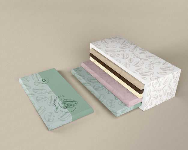 Free Chocolate Wrapping Paper And Box Design Psd