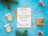 Free Christmas Eve Composition With Card And Envelope Mock-Up Psd