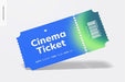 Free Cinema Ticket Mockup Psd