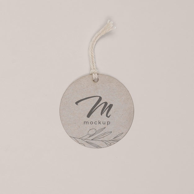 Free Circle Shaped Tag Price Mockup Psd