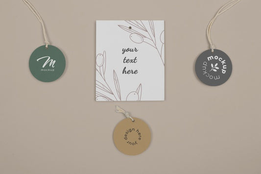 Free Circle Shaped Tag Price Mockup Psd