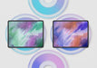 Free Circles Glass With Tablet Collection Psd