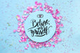 Free Circular Paper Mockup With Wedding Concept Psd