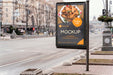 Free City Food Billboard Mock-Up Psd