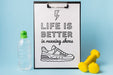 Free Clipboard Mockup With Fitness Concept Psd