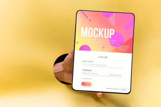 Free Close-Up Hand Holding Tablet Psd