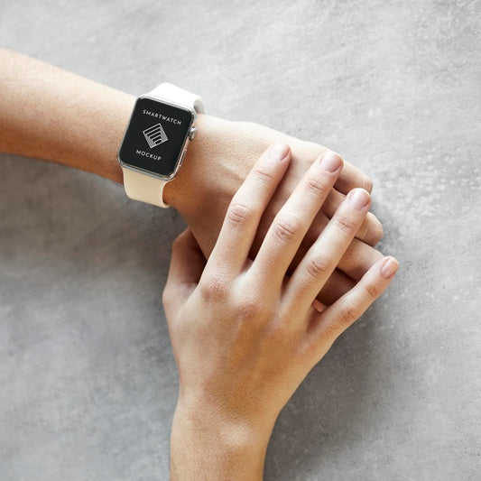Free Close Up Hand Wearing Smart Watch Psd
