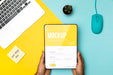 Free Close-Up Hands Holding Tablet Psd