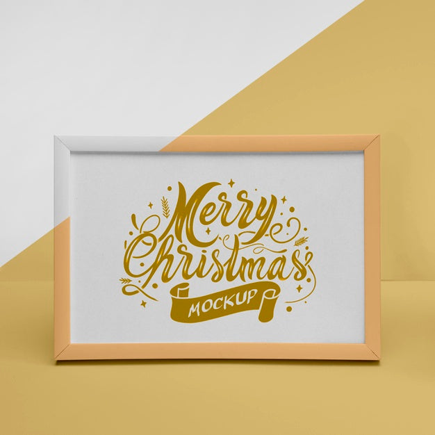 Free Close-Up Of A Merry Christmas Frame With Mock-Up Psd