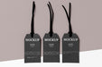 Free Clothing Black Size Tag Mock-Up Top View Psd