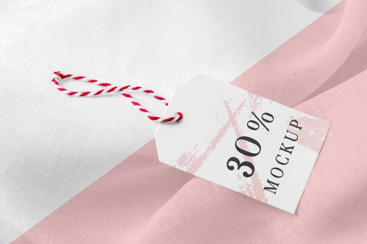 Free Clothing Mock-Up Tag On Soft Fabric Psd