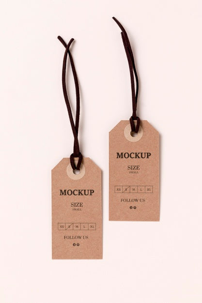 Free Clothing Size Tag Mock-Up Hanging Psd