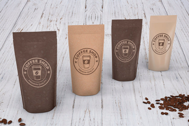 Free Coffee Bags Mockup Psd