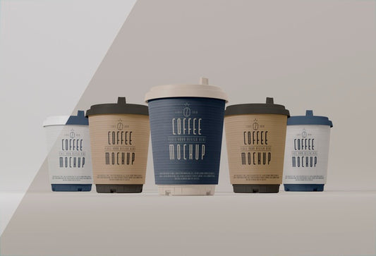 Free Coffee Cups Branding Assortment Psd
