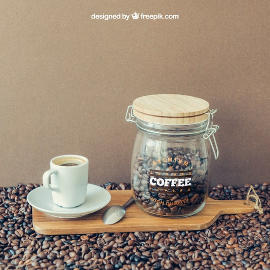 Free Coffee Decoration With Cup And Glass Psd