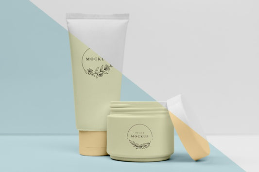 Free Collection Of Cosmetic Creams Containers Mock-Up Psd