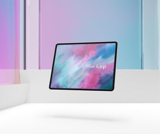 Free Colored Display Of Tablet Mock-Up Psd