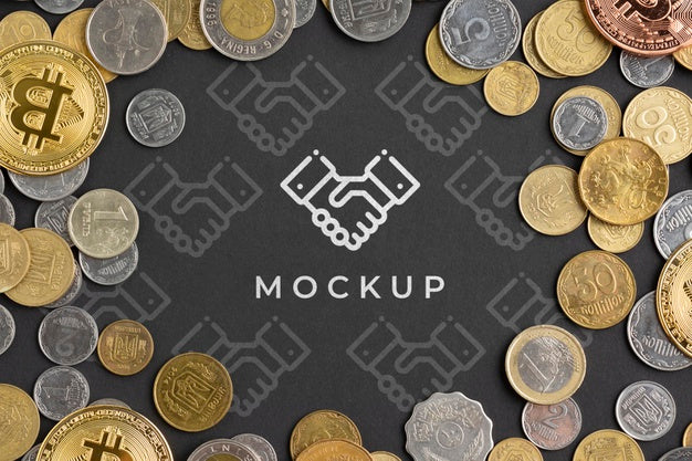 Free Colorful Cryptocurrency With Mock-Up Psd