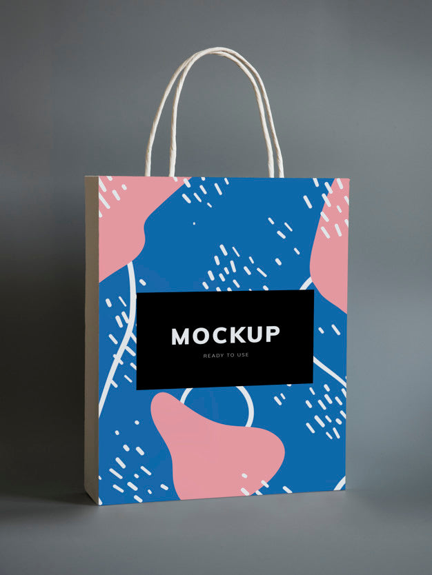 Free Colorful Shopping Paper Bag Mockup Psd