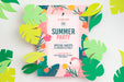 Free Colorful Summer Concept Mock-Up Psd