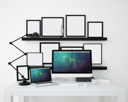 Free Computer And Frames Mock Up Psd