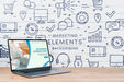 Free Copy-Space Laptop On Desk Mock-Up Psd