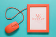 Free Coral Composition With Frame Mock-Up Psd