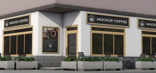 Free Corner Mock-Up Composition For Shop Outdoors Psd
