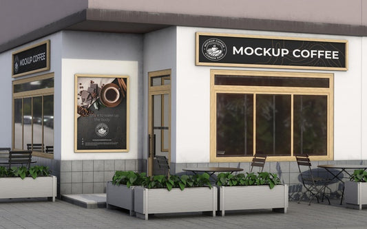 Free Corner Mock-Up Composition For Shop Psd