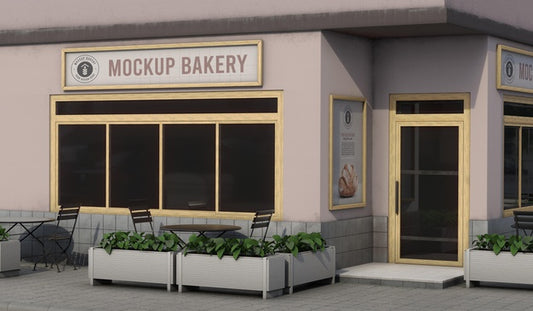 Free Corner Mock-Up Composition For Shop Psd