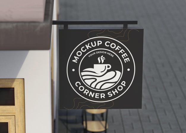 Free Corner Mock-Up Composition For Shop Psd