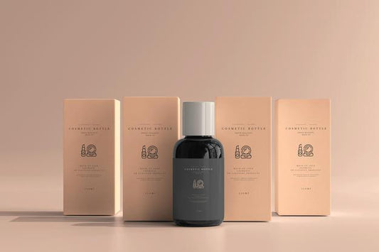 Free Cosmetic Bottle With Box Mockup Psd