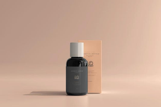 Free Cosmetic Bottle With Box Mockup Psd