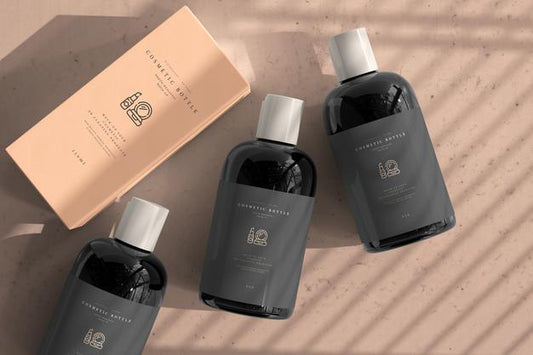 Free Cosmetic Bottle With Box Mockup Psd