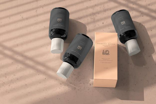 Free Cosmetic Bottle With Box Mockup Psd