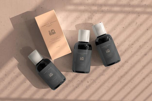 Free Cosmetic Bottle With Box Mockup Psd